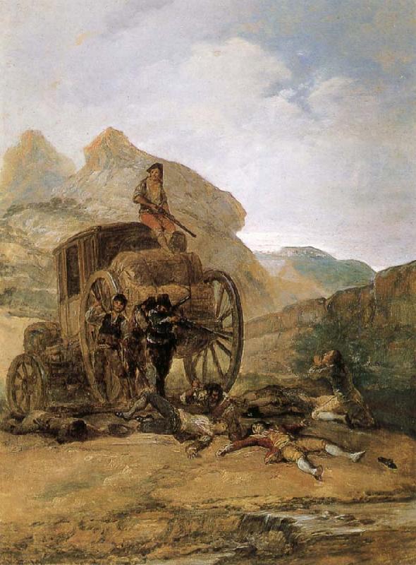 Francisco Goya Assault on a Coach Norge oil painting art